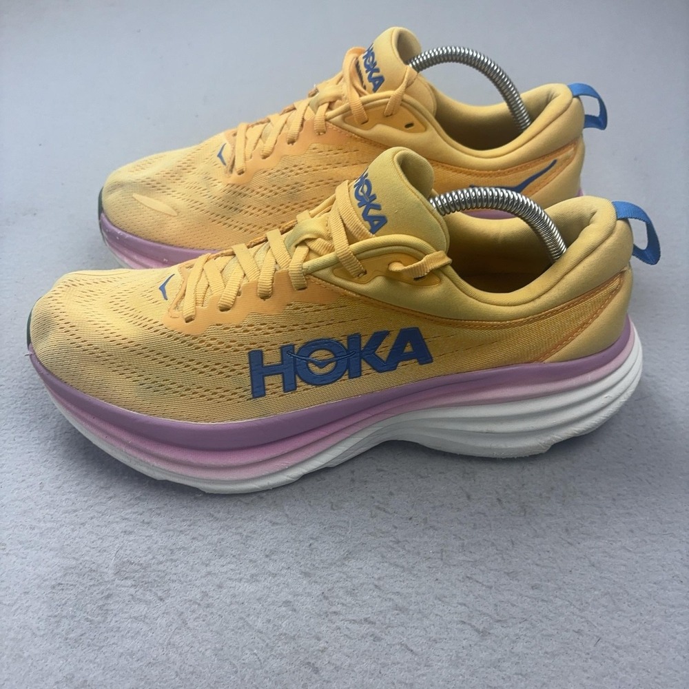 Hoka One One Bondi 8 Shoes Womens Size 11 Orange Running Sneakers Cushioned - Picture 3 of 16
